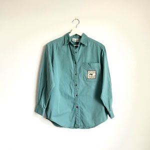 The Disney Store Vintage Winnie the Pooh Naturalist Embroidered Shirt Size Small